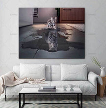 Load image into Gallery viewer, Cat and Tiger Pictures Paintings Canvas Wall Art Painting Decor