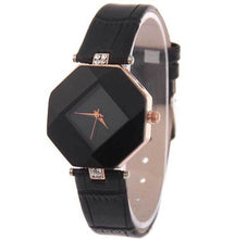 Load image into Gallery viewer, Gem Cut Geometry Crystal Leather Quartz Wristwatch Fashion Dress
