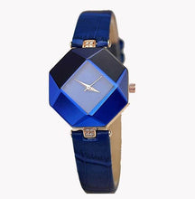 Load image into Gallery viewer, Gem Cut Geometry Crystal Leather Quartz Wristwatch Fashion Dress
