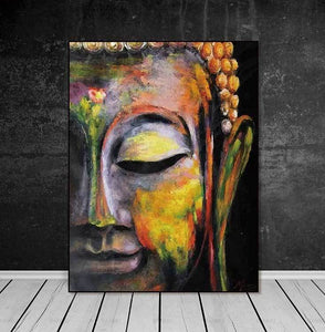 Buddha face on canvas no frame home decor Wall poster decoration