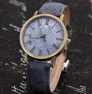 Quartz Watch Denim Design Leather Strap Male Casual Wristwatch Relogio Feminino Ladies And Female Watch