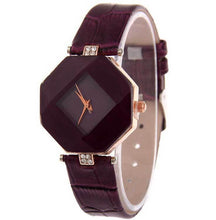 Load image into Gallery viewer, Gem Cut Geometry Crystal Leather Quartz Wristwatch Fashion Dress
