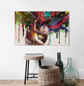 The Lovers Hug Portrait Poster Print